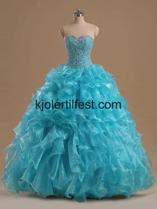 Bl Kjreste Organza Quinceanera Kjoler
