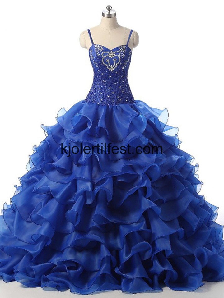 Kongebl Stropper Perler Skoleball Organza Quinceanera Kjoler