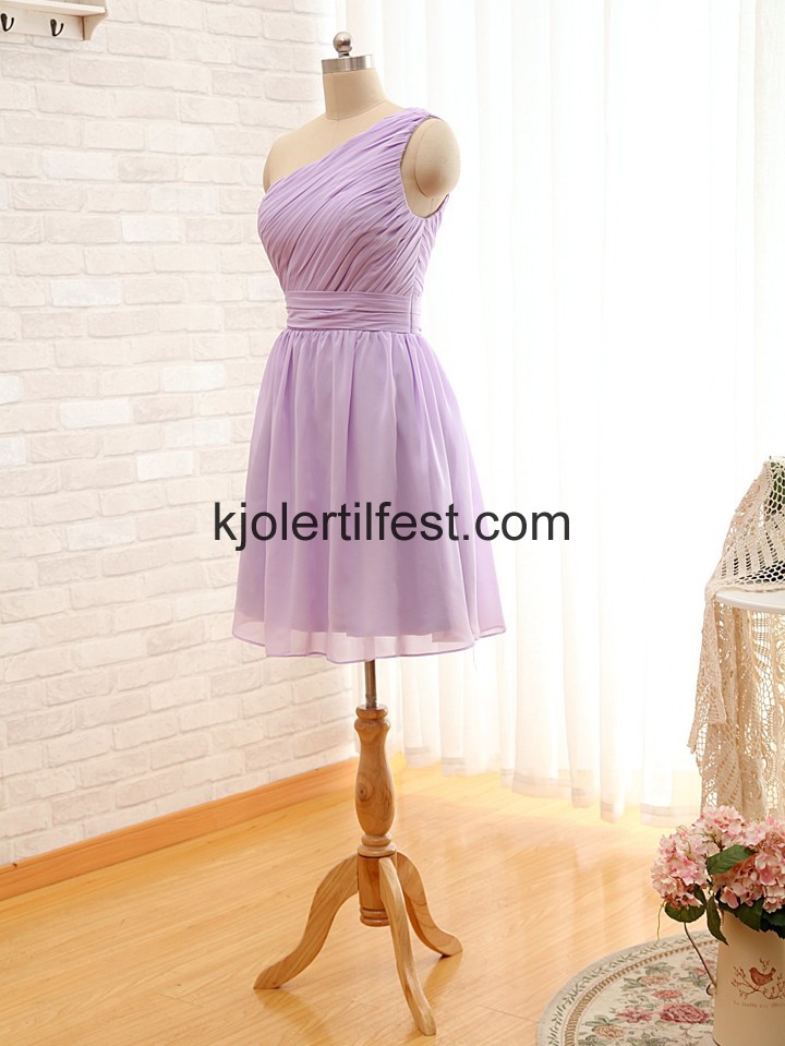 Syrin A-Linje En-Skulder Kort Chiffon Ballkjoler