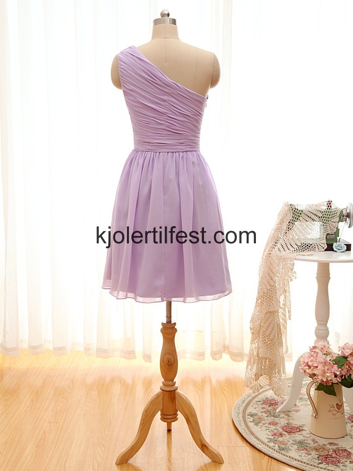 Syrin A-Linje En-Skulder Kort Chiffon Ballkjoler