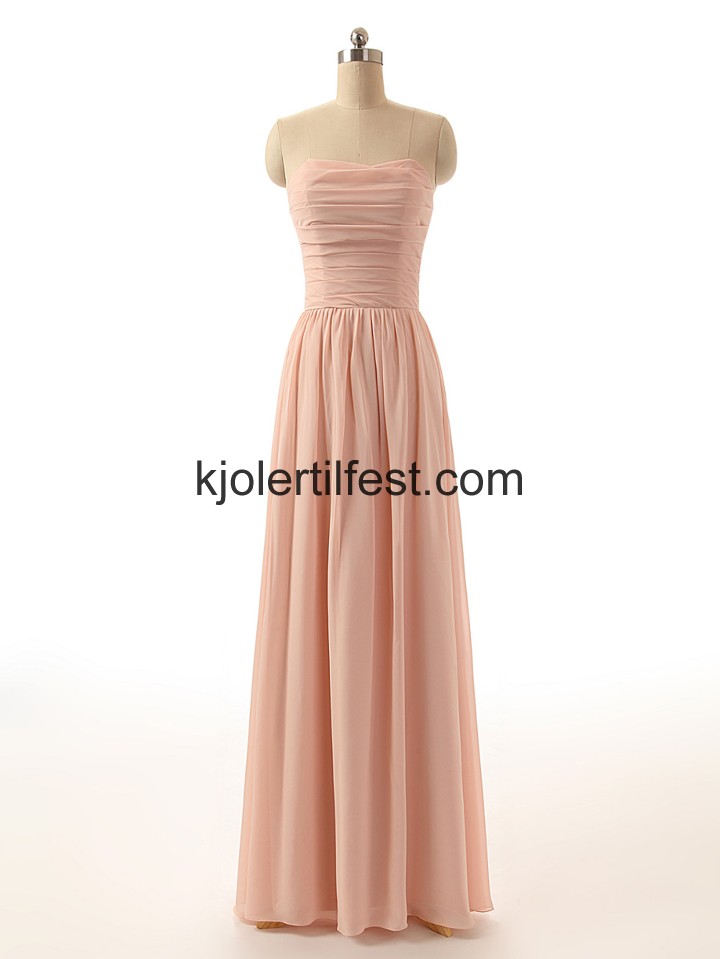 A-Linje Ermels Gulvlengde Chiffon Selskapskjoler