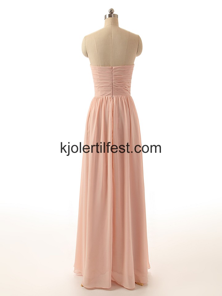A-Linje Ermels Gulvlengde Chiffon Selskapskjoler