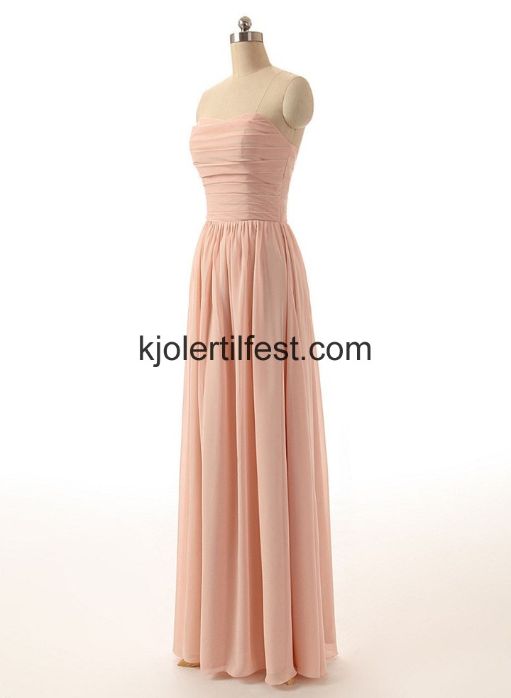 A-Linje Ermels Gulvlengde Chiffon Selskapskjoler
