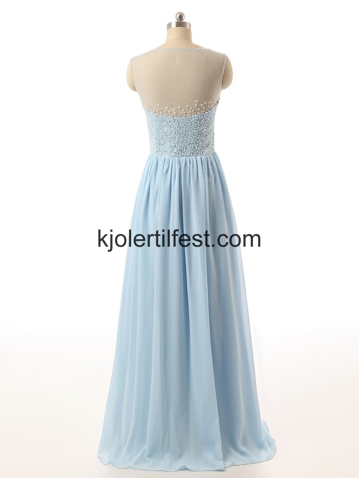 A-Linje Gulvlengde Bl Chiffon Ballkjoler
