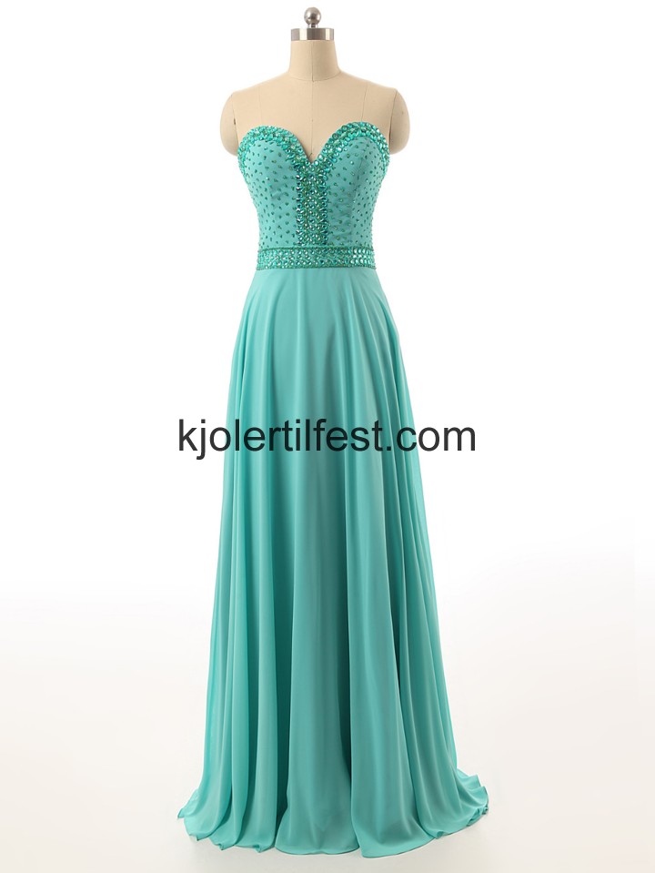 A-Linje Kjreste Bl Lange Chiffon Ballkjoler