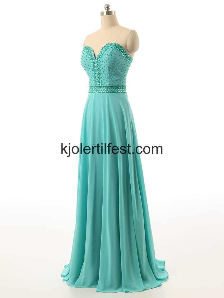 A-Linje Kjreste Bl Lange Chiffon Ballkjoler