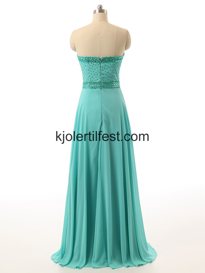 A-Linje Kjreste Bl Lange Chiffon Ballkjoler