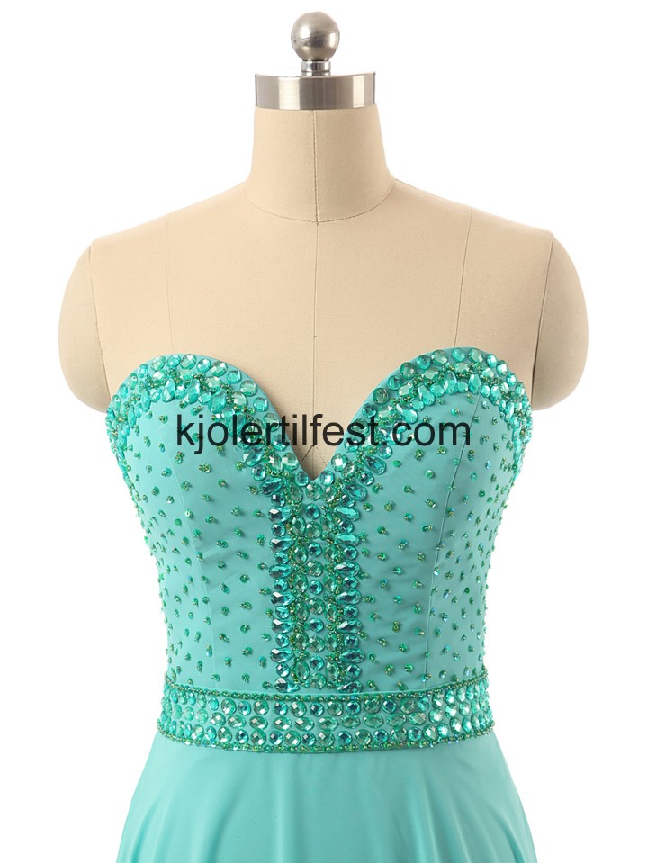 A-Linje Kjreste Bl Lange Chiffon Ballkjoler