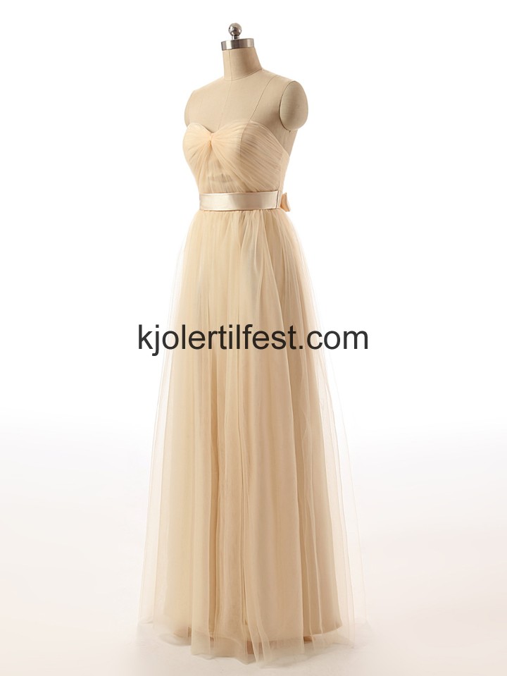 A-Linje Kjreste Champagne Organza Ballkjoler