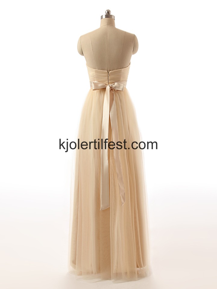A-Linje Kjreste Champagne Organza Ballkjoler