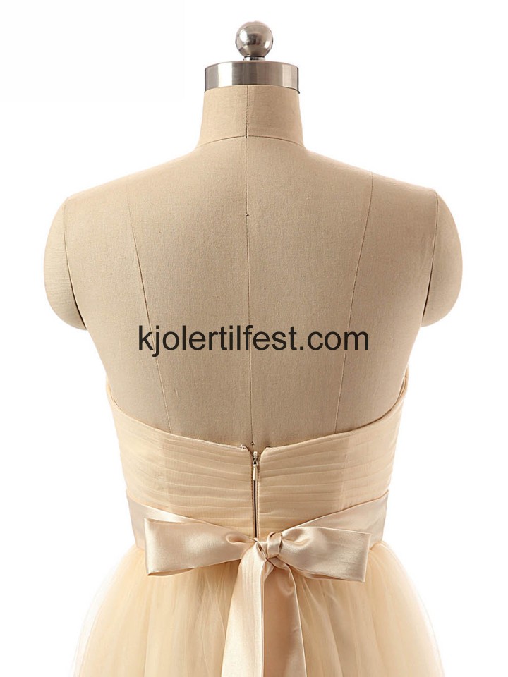 A-Linje Kjreste Champagne Organza Ballkjoler