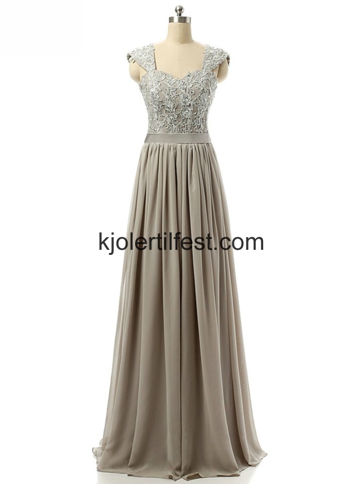 A-Linje Kjreste Gr Chiffon Ballkjoler