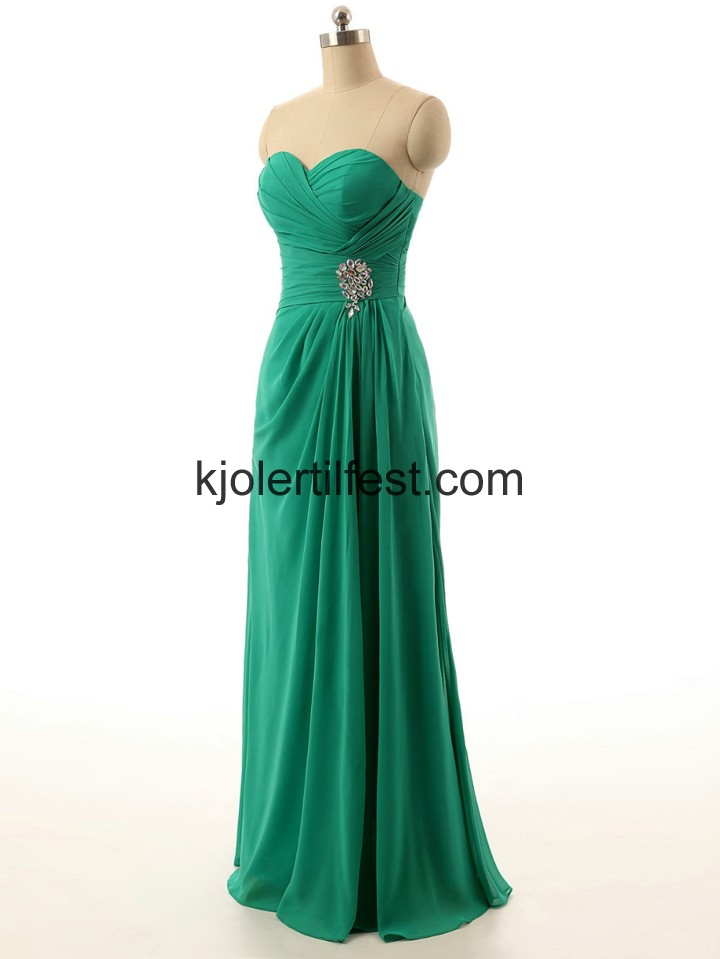 A-Linje Kjreste Grnn Chiffon Ballkjoler