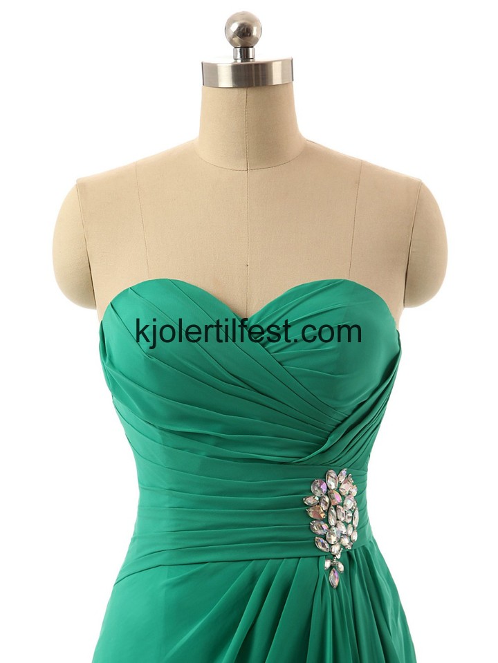 A-Linje Kjreste Grnn Chiffon Ballkjoler