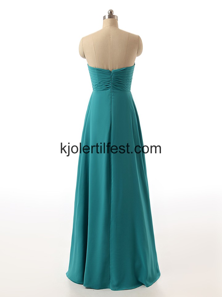 A-Linje Kjreste Lange Grnn Chiffon Ballkjoler