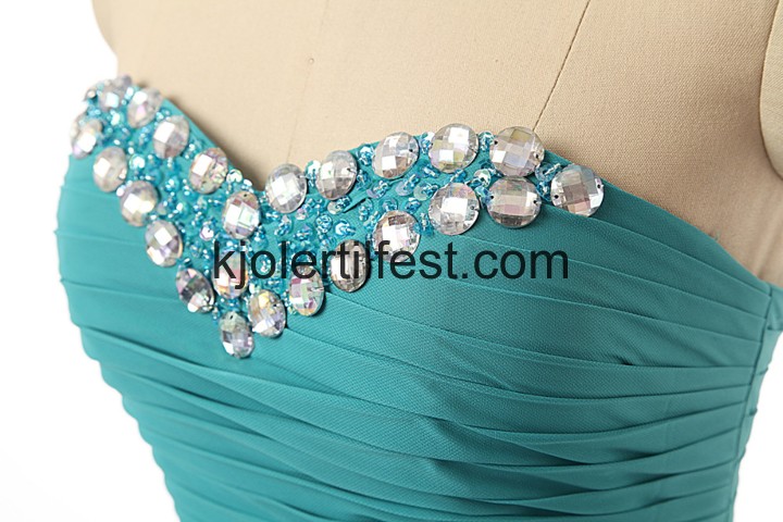 A-Linje Kjreste Lange Grnn Chiffon Ballkjoler