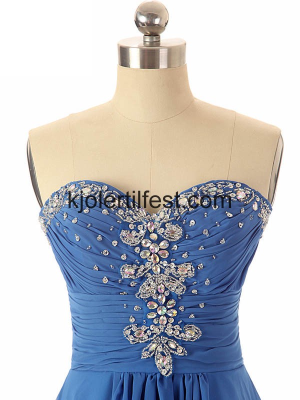 A-Linje Kjreste Lange Kongebl Chiffon Ballkjoler