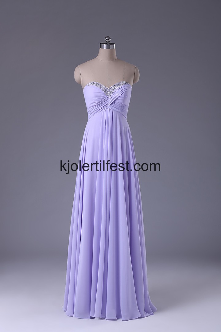 A-Linje Kjreste Lavendel Chiffon Ballkjoler