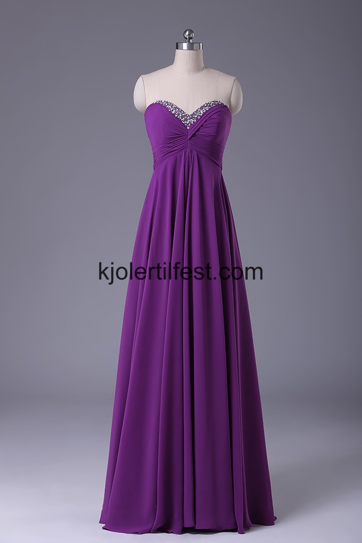 A-Linje Kjreste Lavendel Chiffon Ballkjoler