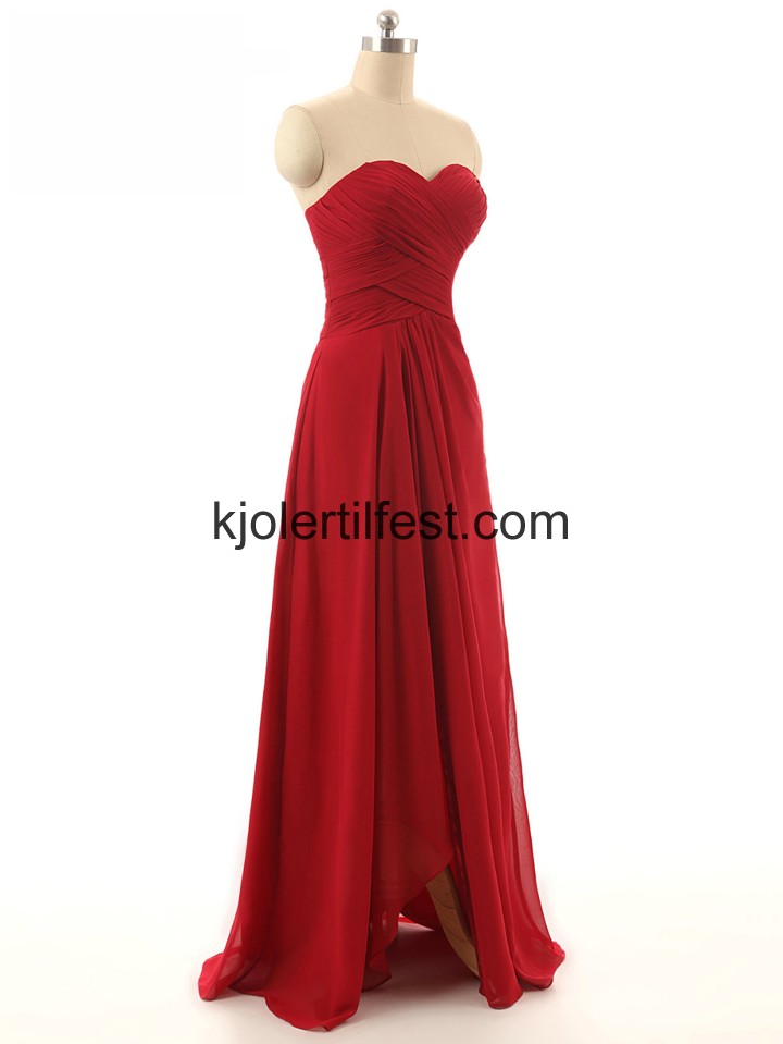A-Linje Kjreste Rd Chiffon Ballkjoler