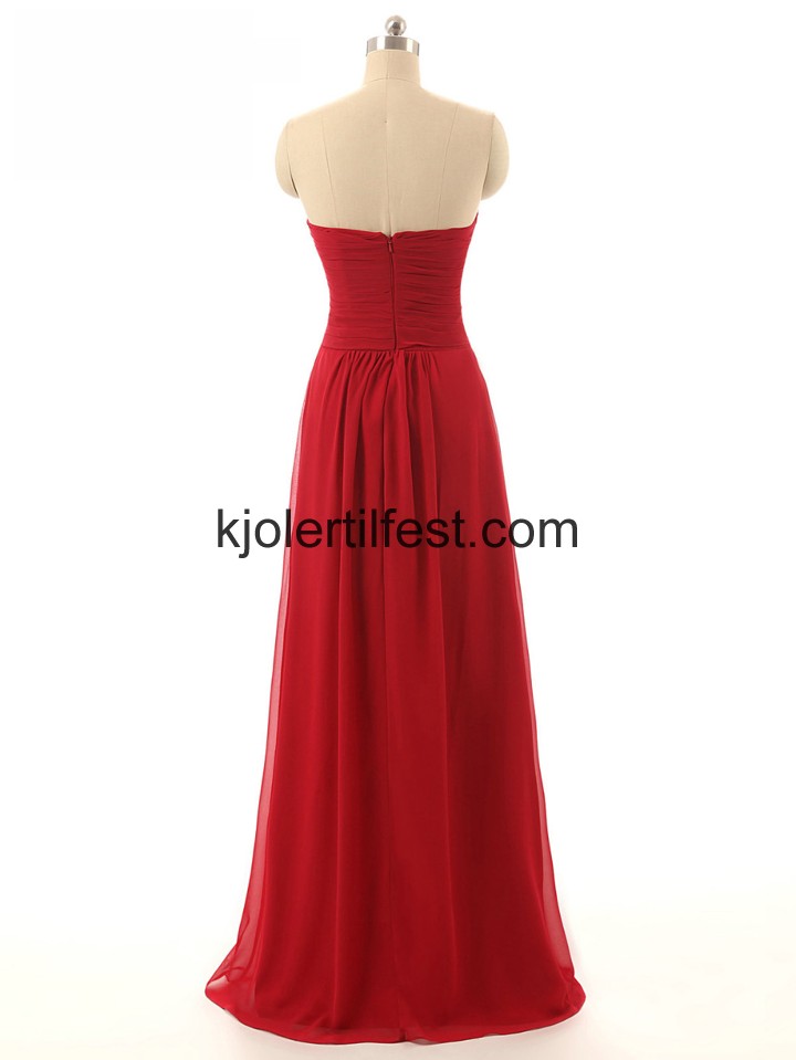 A-Linje Kjreste Rd Chiffon Selskapskjoler