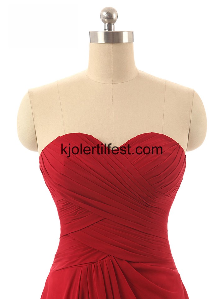 A-Linje Kjreste Rd Chiffon Selskapskjoler