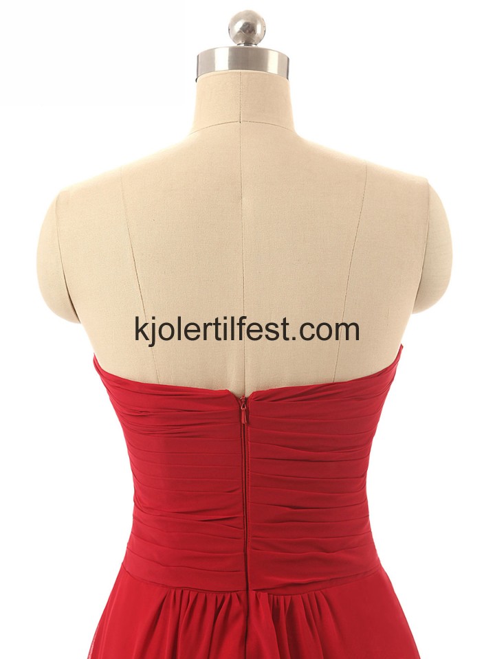 A-Linje Kjreste Rd Chiffon Selskapskjoler