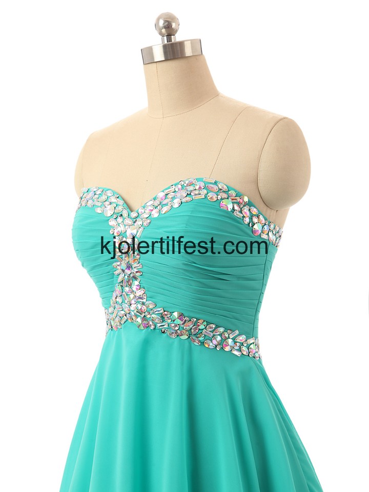 A-Linje Kort Grnn Chiffon Cocktailkjoler