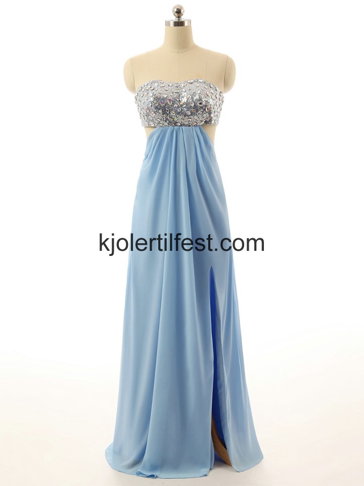 A-Linje Lange Bl Chiffon Selskapskjoler