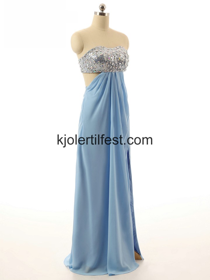 A-Linje Lange Bl Chiffon Selskapskjoler