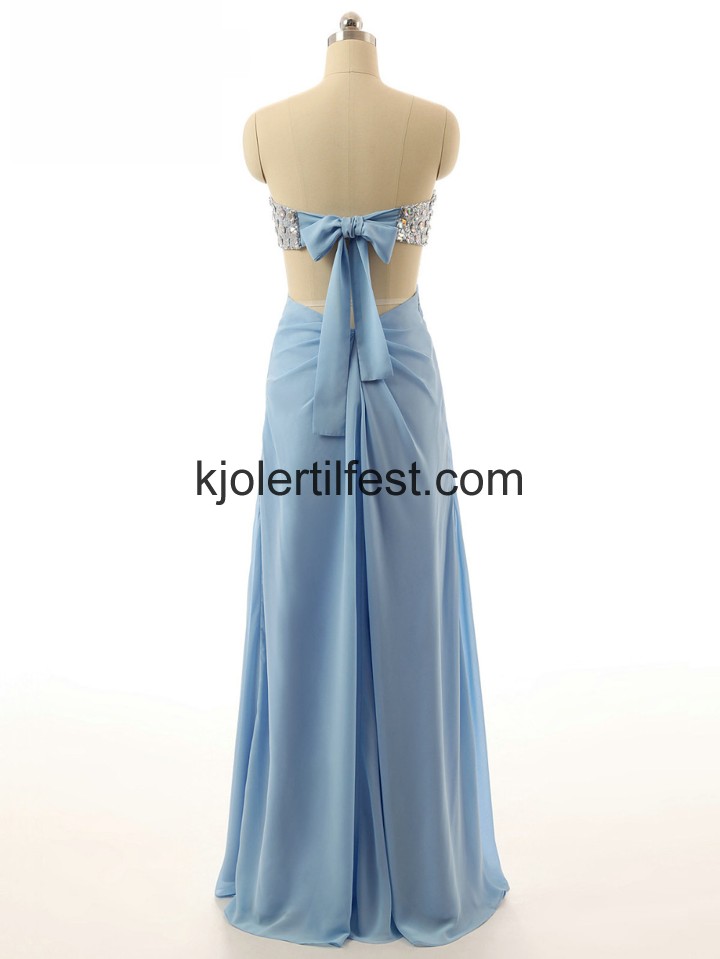 A-Linje Lange Bl Chiffon Selskapskjoler