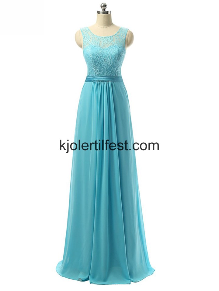 A-Linje Lange Bl Chiffon Selskapskjoler
