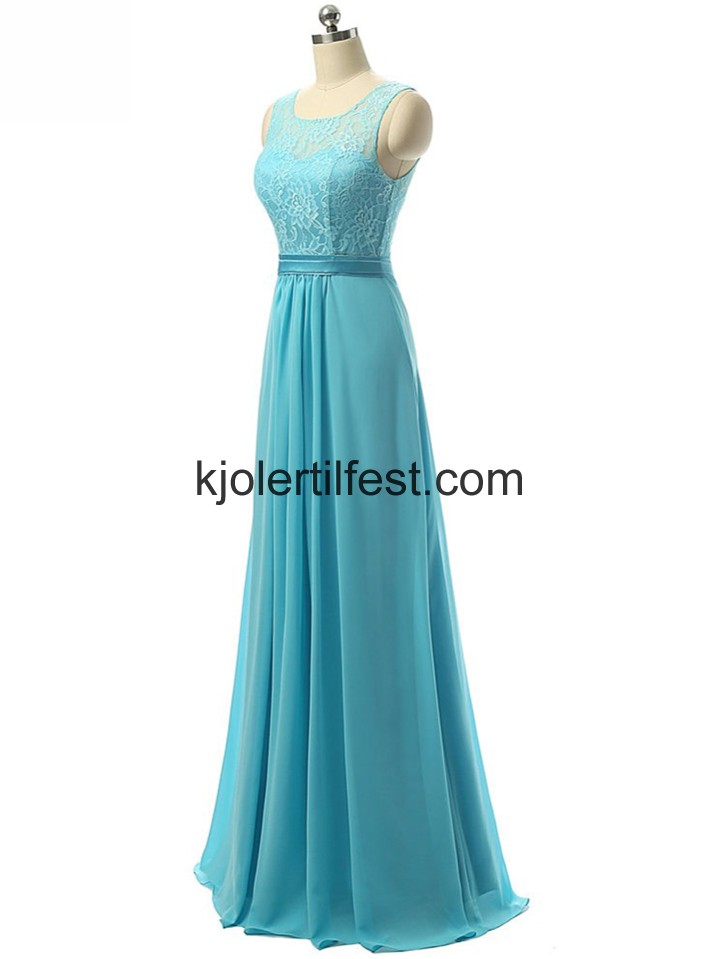 A-Linje Lange Bl Chiffon Selskapskjoler
