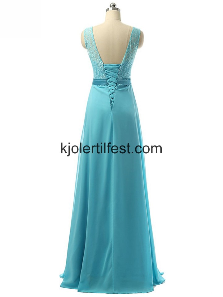 A-Linje Lange Bl Chiffon Selskapskjoler