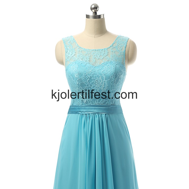 A-Linje Lange Bl Chiffon Selskapskjoler