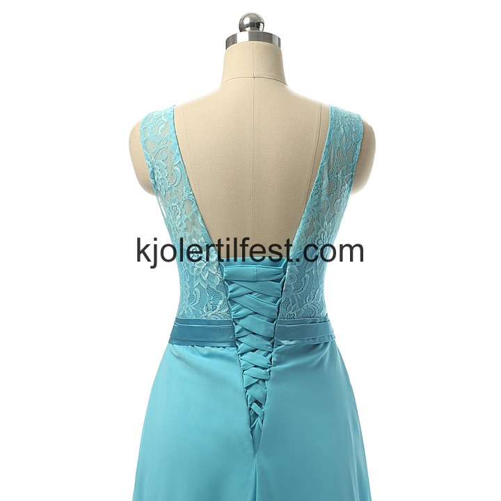 A-Linje Lange Bl Chiffon Selskapskjoler
