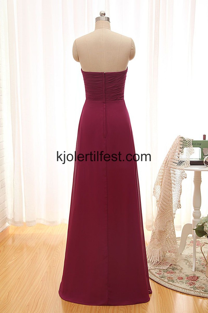 A-Linje Lange Fuksia Chiffon Ballkjoler