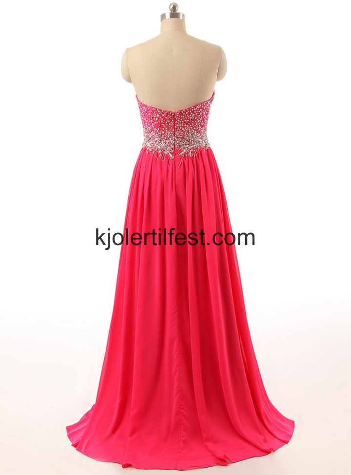 A-Linje Lange Kjreste Fuksia Chiffon Selskapskjoler