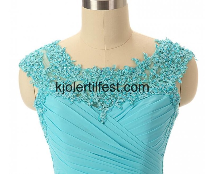A-Linje Lange Perler Bl Chiffon Selskapskjoler