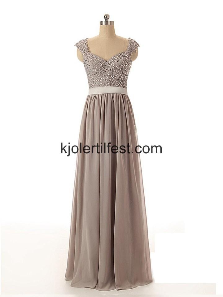 A-Linje Lange Slv Chiffon Blonder Selskapskjoler