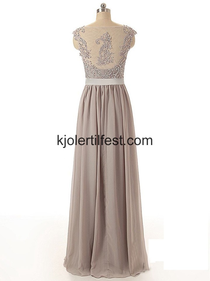 A-Linje Lange Slv Chiffon Blonder Selskapskjoler