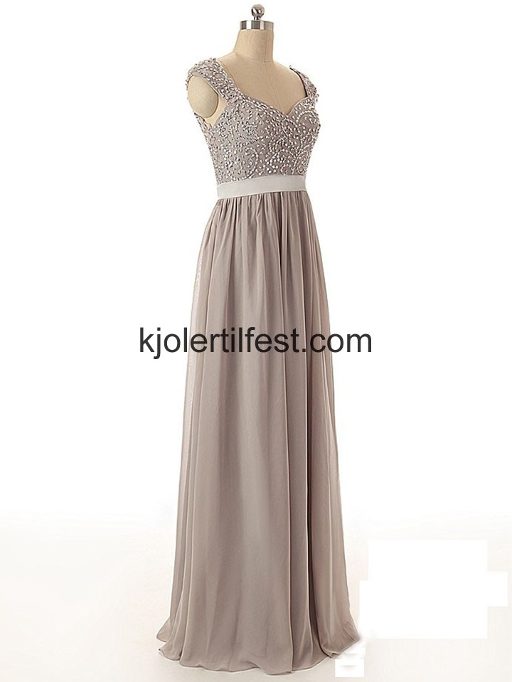 A-Linje Lange Slv Chiffon Blonder Selskapskjoler