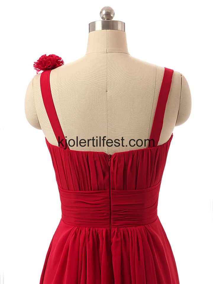A-Linje Rd Gulvlengde Chiffon Selskapskjoler