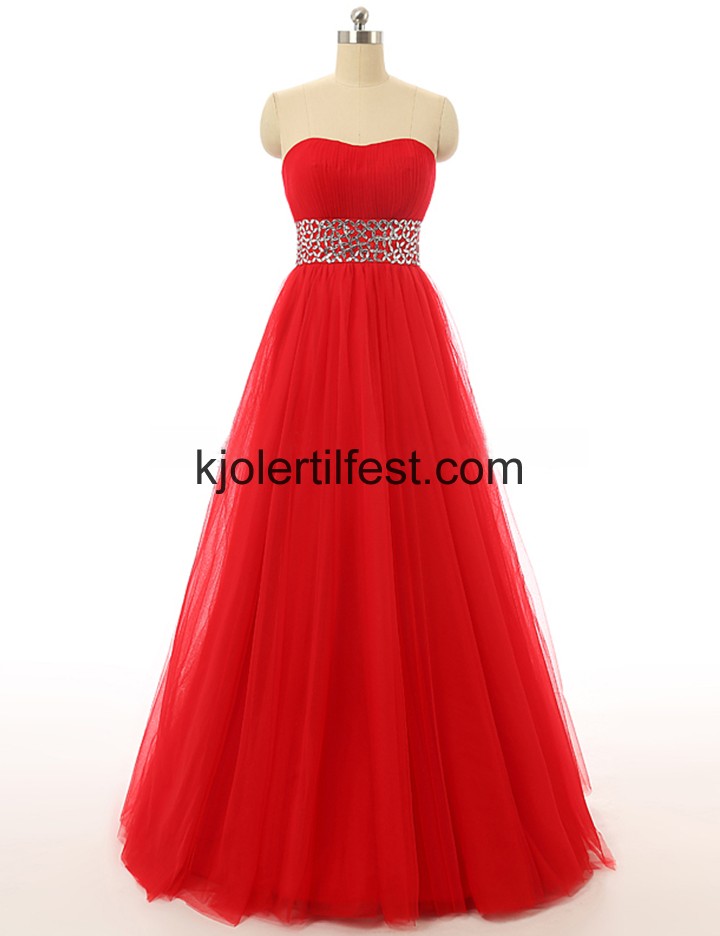 A-Linje Rd Lange Organza Quinceanera Kjoler