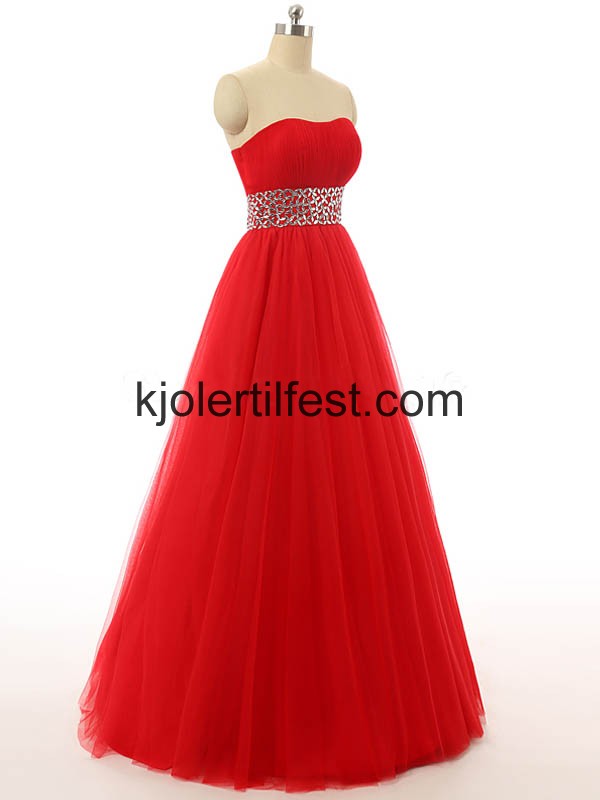 A-Linje Rd Lange Organza Quinceanera Kjoler