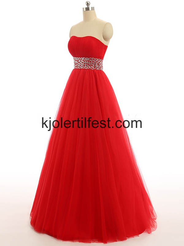 A-Linje Rd Lange Organza Quinceanera Kjoler