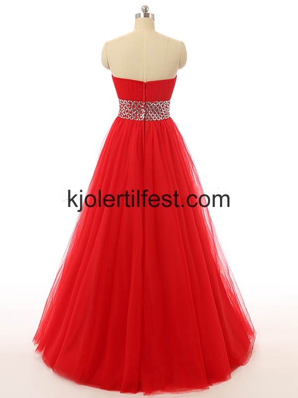 A-Linje Rd Lange Organza Quinceanera Kjoler