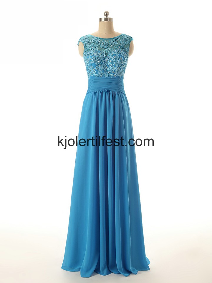 A-Linje Scoop Bl Chiffon Ballkjoler