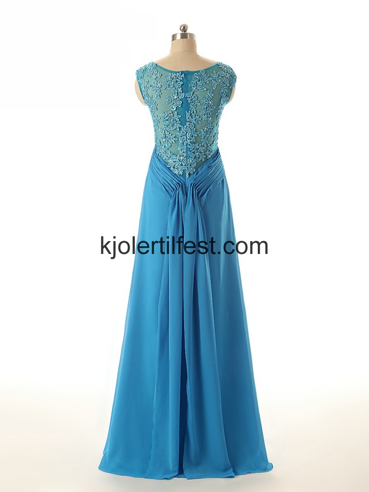 A-Linje Scoop Bl Chiffon Ballkjoler