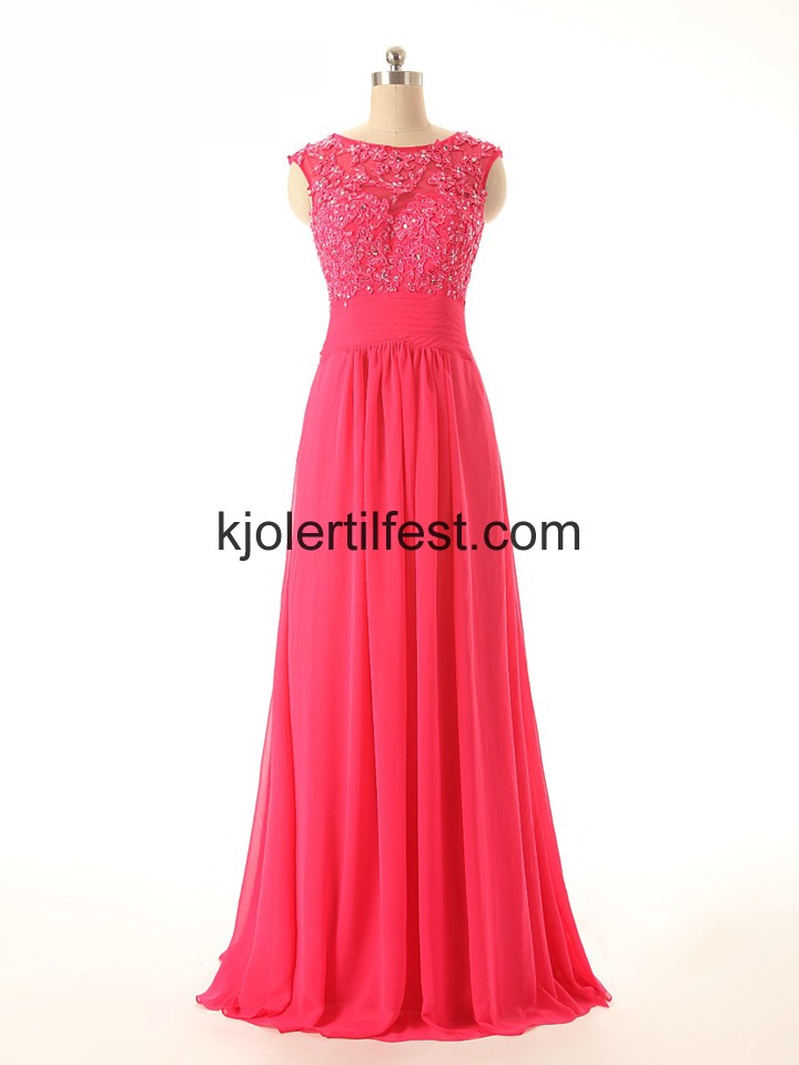 A-Linje Scoop Rd Chiffon Selskapskjoler